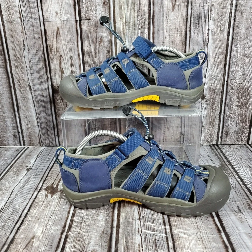 KEEN Youth Newport H2 Waterproof Sandals Blue Yellow Hiking Shoes 1009962 Size 4
